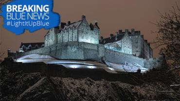 The Edinburgh Castle as they Light It Up Blue on April 2