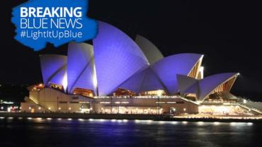 The Sydney Opera House as they Light It Up Blue on April 2