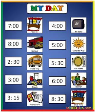 Visual schedule to help autistic kids with daily plans