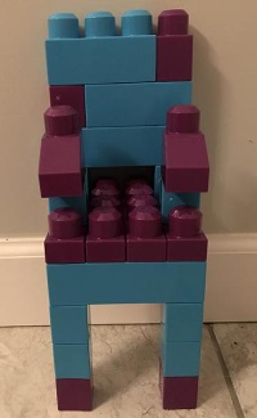 chair made out of childrens blocks