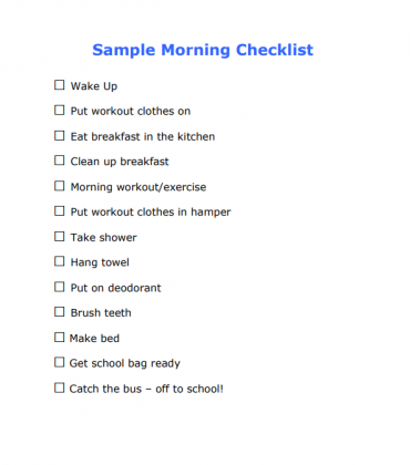 morning checklist