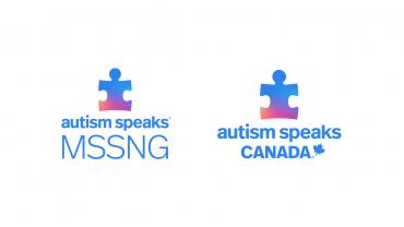 Autism Speaks and Autism Speaks Canada logos, both with multi-colored puzzle piece.