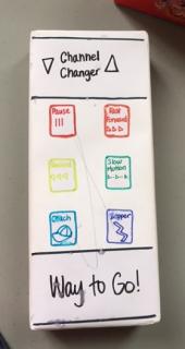 cardboard remote visual support to help with volume control