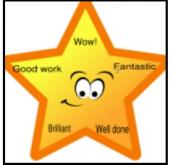 gold star used as a reward for good behavior