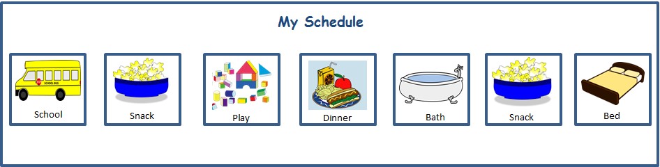 visual schedule for an autistic child's school day