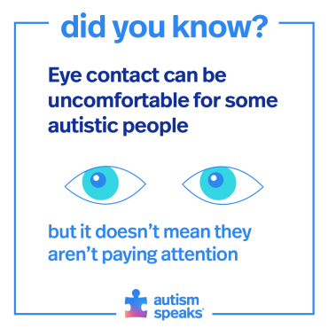 Eye contact can be uncomfortable for some autistic people but it doesn't mean they are not listening