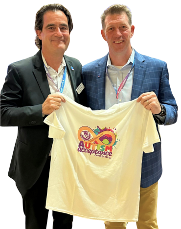 	Keith Wargo, President and CEO of Autism Speaks with David McKillips, President and CEO of CEC Entertainment
